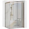 Rea - Solar Gold Box Doccia 80X100X195 cm Vetro Di Sicurezza Temperato Trasparente 6mm (Oro) Senza Piatto Doccia