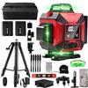 VOBOR Livella Laser Autolivellante 360°x4 con Treppiede, Display Digitale LED, 2x 4800 mAh Batterie Ricaricabili, 4D 16 Linee Livella Laser Verde Professionale per Cantieri, Interni