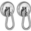 POPPSTAR 2 ganci magnetici forti con moschettone girevole rimovibile (magneti al neodimio con forza di tenuta 35kg) calamite potenti con gancio