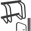 UISEBRT Portabici in acciaio galvanizzato, portabici per 2 biciclette, supporto per pneumatici da 30 a 65 mm, supporto per montaggio a pavimento o a parete, nero