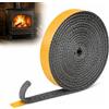 Lonimia 4m Guarnizione Stufa a Legna, Guarnizione Autoadesiva Inserto Camino a Legna, Guarnizioni in Fibra di Vetro per Stufa Camino Porta del Forno, Resistente al Calore 550 Gradi Celsius(3mm × 10mm)