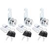 PATIKIL 3pz 5/8 Armadio Cam Serrature Cam Serrature Set Argento Tono | Zinco Lega, Chiave Uguali, Contenitore Ostacola, con Chiavi, per File Cassetto Cassetta Postale Cassetta Attrezzi