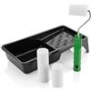 ToolSpace Rulli Pittura Spugna Kit Vaschetta Smalto Manico Mobili 5,7,11 cm | Kit di 3 rulli in spugna 5,7,11 cm, manico e vaschetta, per verniciare mobili, porte e modanature, piastrelle, ante da cucina