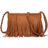 Anopo Borse a Tracolla con Frangia per Donne Hobo Pelle Borsa Messenger con Nappe Vintage Borse a Spalla Marrone