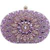 Anopo ‌Viola Chiaro Clutch per Donne‌ B Violaorola O Tracolla con Catenella Chiaro per Ospiti di Nozze Ed Eventi Formali
