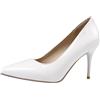 Bviennic Décolleté a Spillo da Donna Appuntito Tacco Alto Scarpe Senza Chiusura Classico Lavoroing Scarpe Q28675Lx Bianco Numero 44 EU/46Cn