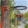 SGREMRWMY Canestro da Basket Portatile da Esterno, Cerchio in Metallo a Doppio Anello da 18 Pollici con Rete in Nylon e Cinghie Regolabili, for Tutte le età, Palo for Albero di Facile Installazione(Black)