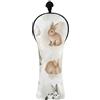 CHIFIGNO Copri mazze da golf beige con coniglietto carino per driver in legno ibrido PU pelle mazze da golf con etichette numeriche per uomini donne