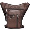 wanhaoaony Marsupio Gamba Moto Borsa da gamba, cintura for fianchi, coscia, sedere, marsupio, viaggio, tour, equitazione, moto, uomo, donna, tempo libero, borsa sul petto(Dark brown-156 bag)