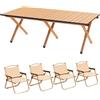 RJGFDSAPO Set Tavolo e sedie da Campeggio Pieghevoli in Alluminio | Set tavolo e sedie da campeggio Holz nero di varie dimensioni