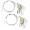 WHAMVOX 2 Corde Fishhook Luminoso in Nylon, 2 Stringhe, Pre-innescato con Pelle di Pesce, per Pesca in Mare e Pesca Notturna