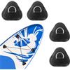 Hevysuo 4pcs Kayak D Ring Patch Triangolo PVC Acciaio Inox nero 9cm