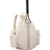 Generic Borsa a tracolla da tennis, trapuntata, impermeabile, con porta bottiglia d'acqua e gancio per recinzione, per tennis, pickleball, badminton
