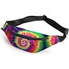 MHYRAC Marsupio con bulldog francese, regolabile, per corsa, camminata, escursionismo, Tie-Dye colorato luminoso, 36*15cm, Marsupio