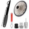 DEPAR Set catena e estrattore 5 in 1, strumento universale per rimuovere la cassetta della bicicletta, catena della bicicletta, estrattore pignone, strumento di rimozione cassetta per cassette 7, 8, 9
