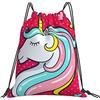Generic Poliestere Borsa Coulisse Love Uni-Corn Sacca Sportiva Unisex Zainetti per Uomo Adulto Spiaggia 36X42Cm