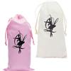 LIGHTAOTAO Borsa per Scarpette da Danza Classica, 1 Paio, Canvas | Satin Rosa e Bianco, Tasca Dedicata per Piccoli Oggetti, Pratica e Viaggio