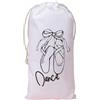 Hellery Pochette Danza in Raso Borsa Scarpe Balletto Sacchetto Porta Punte Sacca Laccio Disegno Scarpette E Scritta Dance Accessorio Elegante per Danzatrici, Bianco Velluto