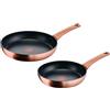Lagostina Rosé, Set 2 Padelle Antiaderenti Ø 24/28 cm, Colore Oro Rosa | Rivestimento Titanium, Indicatore di Calore Thermo-Signal, Manico Rivettato, Compatibile con Induzione