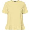 PIECES Pcdisso SS O-Neck Top Jrs Pwp BC, French Vanilla, L