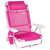 AKTIVE Sedia da spiaggia pieghevole, Fucsia, tessile e alluminio, 51 x 45 x 76 cm, 4 posizioni, schienale alto, 110 kg