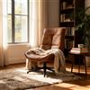 meublescosy MEUBLE COSY Poltrona da salotto comoda e girevole, moderna reclinabile con schienale regolabile, poltrona da soggiorno regolabile in altezza, morbida pelle scamosciata, gambe in metallo, marrone