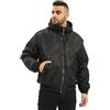 Brandit MA1 Sweathood Uomo Giacca Bomber nero 100% nylon