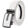 Anopo Cintura Uomo in Pelle Vera con Fibbia 3.1mm Bianco 110CM
