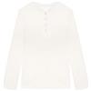 YAMAMAY - Maglia del Pigiama Maniche Lunghe Donna Mandorla Monochrome Cotone Lavorazione Effetto Waffle