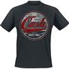 Johnny Cash Original Rock n Roll Red/Grey Uomo T-Shirt Nero 100% Cotone Regular
