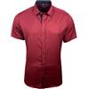 Baxboy Camicia da uomo slim fit, facile da stirare, per lavoro, matrimonio, tempo libero, a maniche corte, moderna B-455, S-4XL, Bordeaux, S