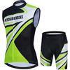 Mydawan Completo Ciclismo Uomo Abbigliamento Bici MTB Estivo Maglia Ciclista,Maglietta Bicicletta Senza Maniche Gilet e Pantaloncini Shorts Bike con 19D Gel Imbottiti,Tuta da Ciclo Asciugatura Rapida|7,XL
