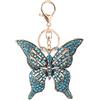 WANLIAN Portachiavi a forma di farfalla con strass, ciondolo in lega scintillante (azzurro), Blu, 12.5 cm x 9 cm