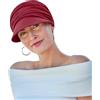 Christine Headwear Cappellino Uni SunHeadwear Bandana con Visiera da Donna Taglia Unica - Rosso Bordeaux