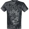 AC/DC Back in Black Uomo T-Shirt Grigio/Nero 100% Cotone Regular