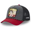 Capslab Berretto Uomo One Piece, Berretto Trucker Luffy, Originale Manga Anime, grigio/rosso, Taglia Unica