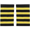 ZUYPSK Divisione pilota a spalla, traversa tradizionale, pilota professionale, spalline, badge con strisce dorate, Gold Four Bars, Taglia unica