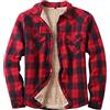 Generic Lumberjack Giacca da uomo foderata in pile Sherpa, camicia in flanella foderata con bottoni, camicia calda da uomo a maniche lunghe foderata in berbero caldo giacche a quadri per l'inverno
