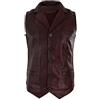 Infinity Leather Gilet da Uomo in Vera Pelle Nocciola Marrone Nero Bordeaux Casual Elegante bordeaux m