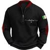 Daikascbny Felpa Uomo Manica Lunga Camicia Uomo Italia Maglia Uomo Autunno Maniche Lunghe Confortevole Felpa Italia Uomo Sportivo Vintage Pullover Caldo Felpa Uomo Di Italia Senza Cappuccio Felpa Uomo