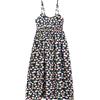 CAMILIFE Donna Abito Spalline 100% Cotone Popeline Spiaggia Maxi Lungo Floreale Vita Alta Spalline Regolabili 118 cm - Blu Navy Limoni Arancioni A53