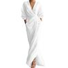 Generico Donna Elegante Scollo a V Profondo Vestito Raso da Sera Abito a Portafoglio Maxi Vestito da Ballo Vestiti Donna Aderente per Feste Cocktail per Mare Vacanze e Uso Quotidiano
