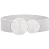 Waist Wow Cintura larga da donna per abito, cintura elastica in vita, colore nero, alla moda, con fibbia dorata, argento (fibbia argentata), M:Fit Taille Größe 81cm-90cm