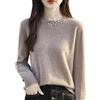 Generic Jadea Maglia Donna Maglione Donna Invernale Lana Sweaters for Women Womens Sweater Half Turtleneck Solid Color Soft Pullover Sweater Maglioncini Firmati Pullover Khaki L