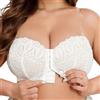 WWricotta Reggiseno Comodo Taglie Forti con Spalline Trasparenti, Chiusura Frontale, Versatile e Elegante per Tutte Le Stagioni, Donna/A