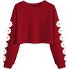 Imily Bela Felpa da Ragazza con Margherite Pinted Crop Top Carino per Bambini Maglione a Maniche Lunghe Pullover t-Shirt Vestiti