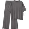 HAOLEI Completi da Donna 2 Pezzi Offerte Estivo Completa Donna per Casa Taglie Forti Leggera Pigiama Casual Completo Larghi Curvy Tuta Elegante Manica Corta T Shirt + Pantaloni Set Due Pezzi Pigiama da Casa