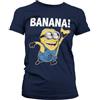 Minions Licenza Ufficiale Banana! Donna Maglietta (Blu Scuro)