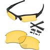 PapaViva Lenti di ricambio e kit di gomma per occhiali da sole Oakley Flak Jacket XLJ OO9009 63 mm, Hd Giallo, Flak Jacket XLJ