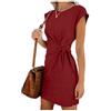 AHUFGN Vestiti Premaman Vestito da Donna Incinta con Cintura in Vita, Colore Puro, Morbido E Confortevole, in Cotone, con Pois, Abiti da Gravidanza(Red,M)